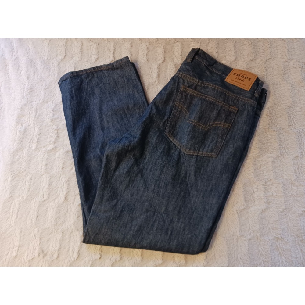 CHAPS Ralph Lauren Denim Jeans Men's Size 38x30 Dark Wash Relaxed Straight Fit